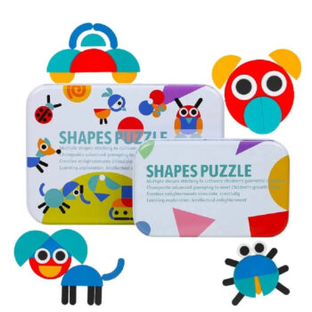 Puzzle logic Montessori din lemn cu forme geometrice