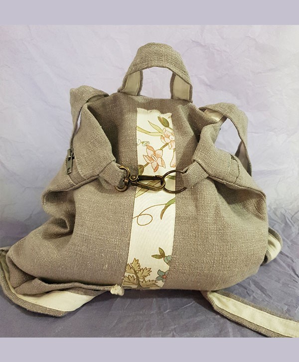 Rucsac handmade unicat din in